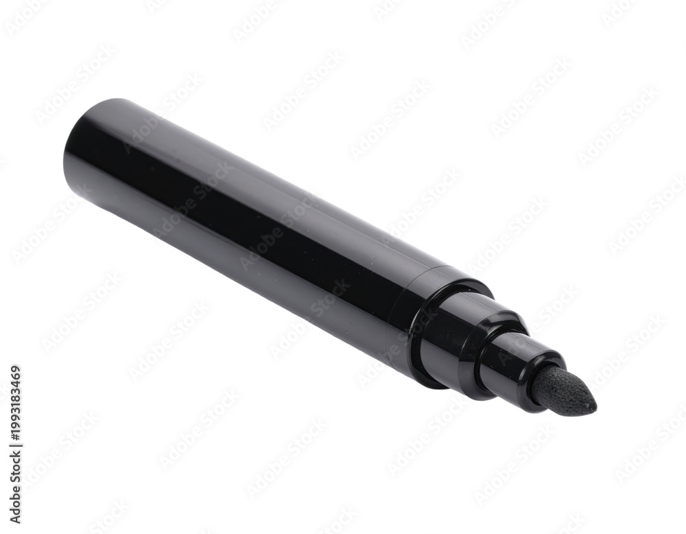 Fototapeta premium Black marker pen writing tool office stationery object simple design isolated on white background