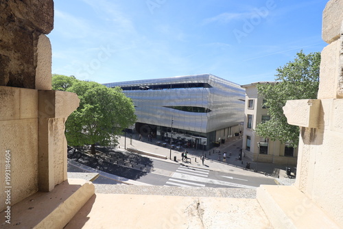 Musée de la Romanité, vue de l'extérieur, ville de Nîmes, département du Gard, France