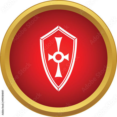 Templar knight shield icon representing protection, history, and defense