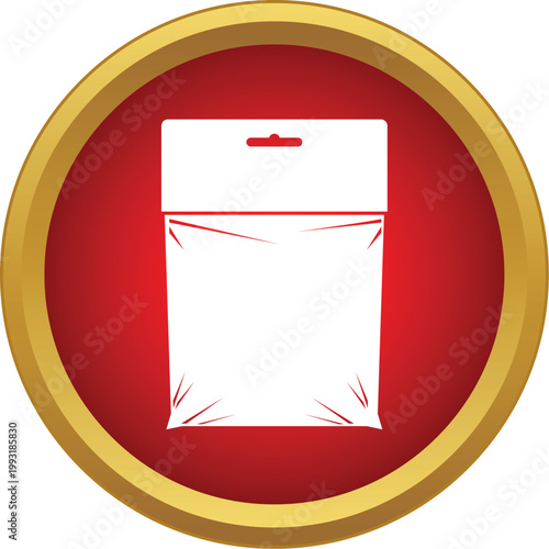 Packaging pouch icon showing an empty plastic bag with a hole for hanging