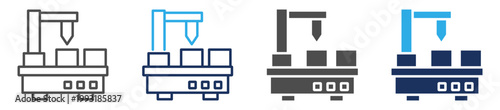 machine icon set multi concept