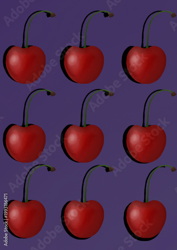 red cherry on white background