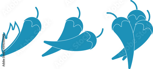 hot pepper, pepper-shaped vegetable icons