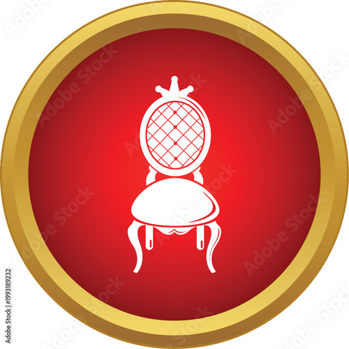 Royal chair icon symbolizing monarchy, luxury, and authority