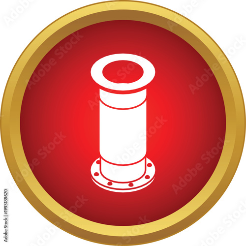 Industrial pipe component with flange for connecting systems, depicted as an icon