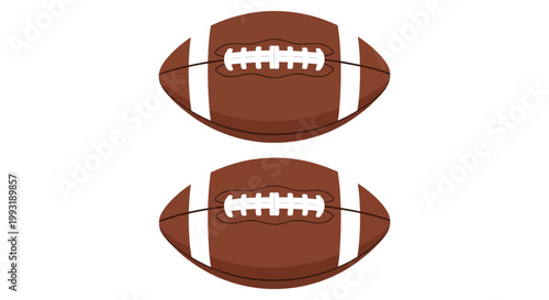 Two classic footballs represented as a clean vector illustration graphic design