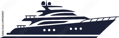 Illustration of a luxury yacht, a symbol of wealth and leisure.