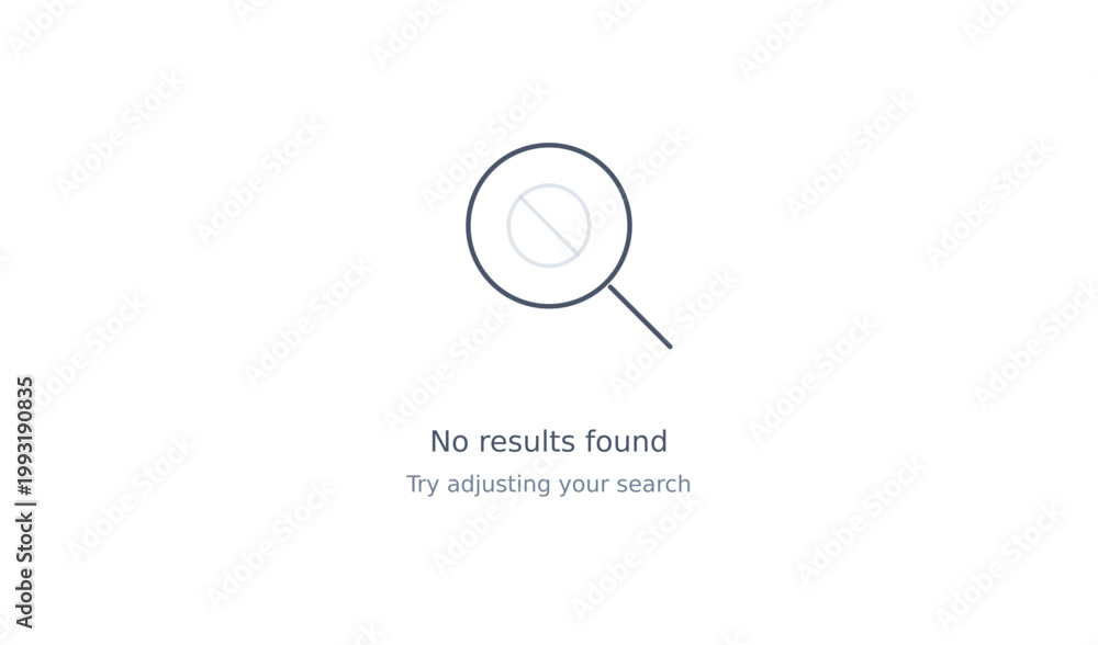 Αυτοκόλλητο No results found icon with magnifying glass on white background symbolizing sear