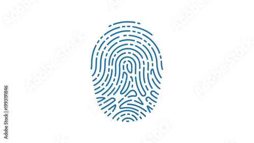 Fingerprint in blue digital format.