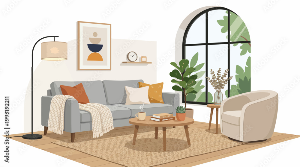 Fototapeta premium Modern living room with sofa chair.