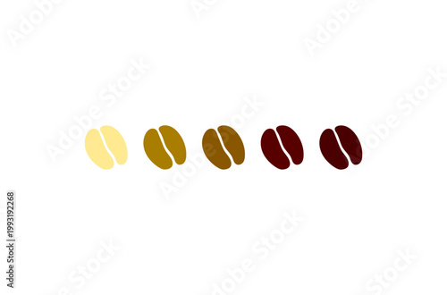 コーヒー豆の焙煎度５段階表