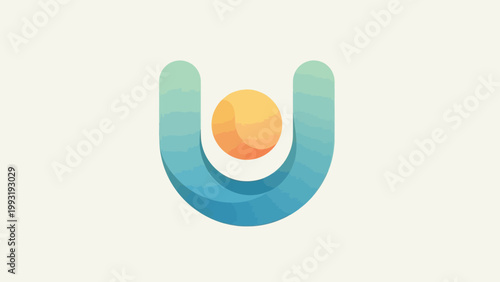 Gradient U shaped logo symbol.