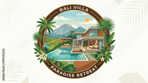 Bali Villa Paradise Retreat Logo Design.