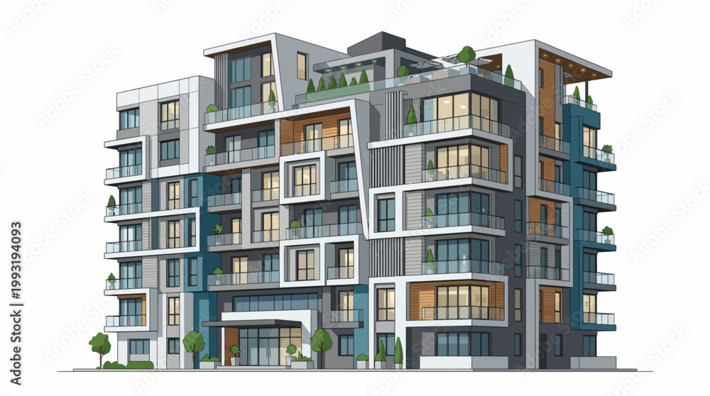 Φωτογραφία Modern apartment building exterior architecture.