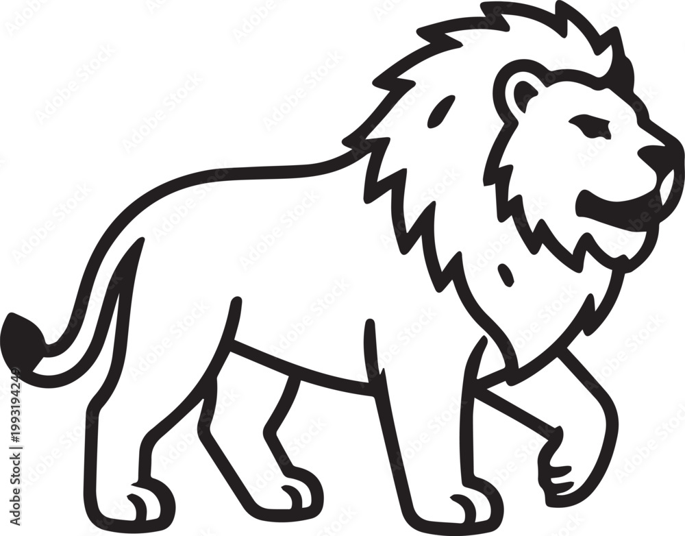 Fototapeta premium A majestic lion in monochrome stance showcasing strength and elegance. Perfect for a design evoking wild nature.