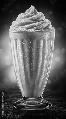 Classic pawpaw punch milkshake with whipped cream in a chilled glass