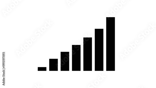 Tableau sur toile Black bars in a graph ascending.
