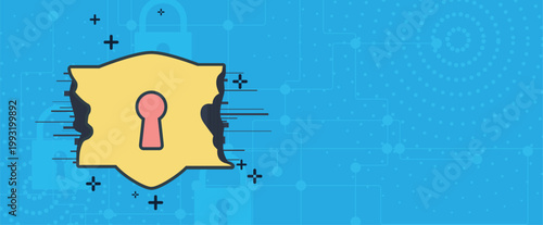 Cyber lock background and technology web services for business and internet project.