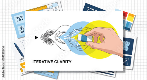 Creative process, design concept, iterative clarity, hand drawing