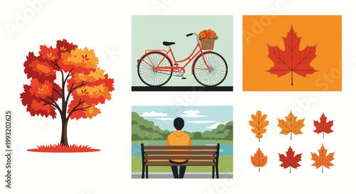 Autumn foliage tree illustration isolated on transparent background perfect for seasonal lifestyle marketing design projects