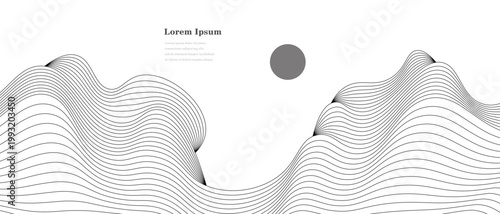 幾何学 抽象 波 山 太陽 風景 背景