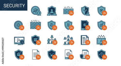 Security icons set for protection.