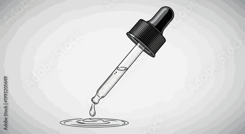 Pipette dropping liquid drop.