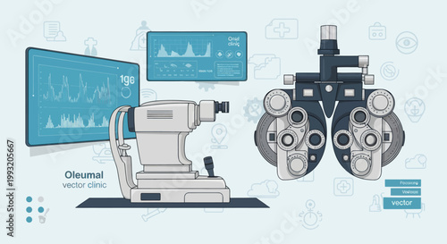 ophthalmology equipment eye exam phoropter.
