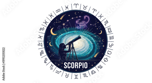 Scorpio zodiac sign astronomical symbol.