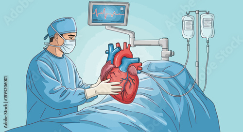 Doctor holding human heart organ model.