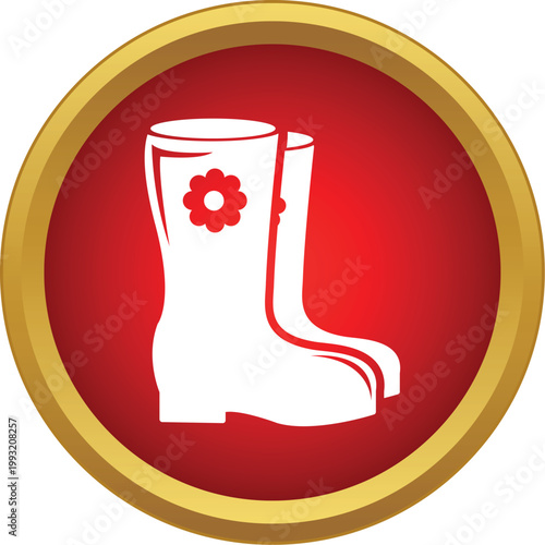 Rain boots icon representing footwear for wet weather and gardening