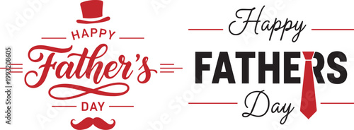Festive father's day typography with classic symbols