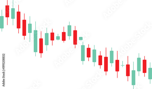 Crypto candle graph green and red candlestick chart financial trading market analysis tools vector illustration isolated background