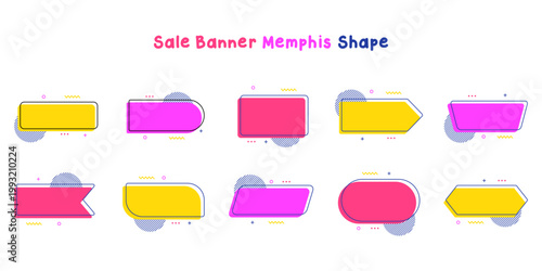 Sale Banner Memphis Shape set