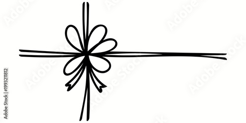 Simple black and white sketch of a celtic knot with floral elements