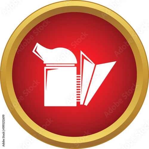 Bee smoker apparatus providing calm during apiary inspection, presented as an icon