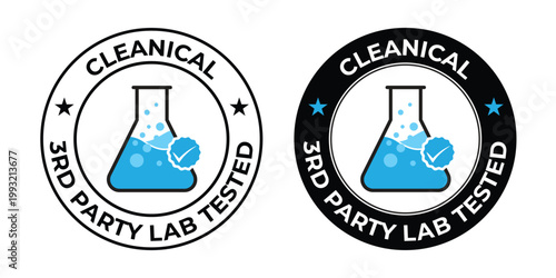 Foto Cleanical 3rd party lab tested vector label logo