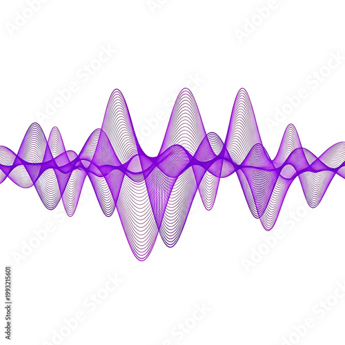 Purple sound wave graphic design element.