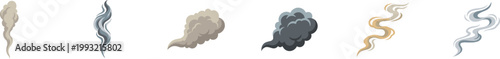 Collection of smoke, steam, and cloud vector icons