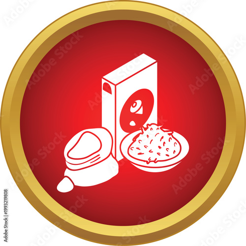 Representing breakfast cereals in a package, a pouch, and a serving bowl