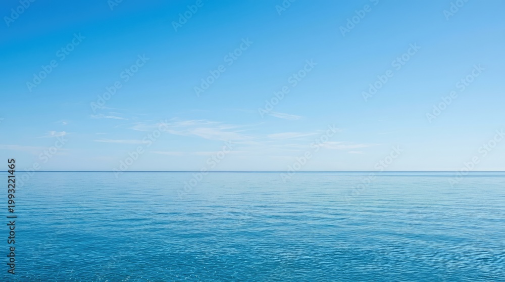 Fototapeta premium Calm ocean water with clear blue sky.