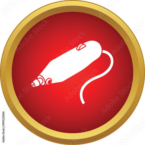 Soldering iron tool shown in a red circle creating an icon