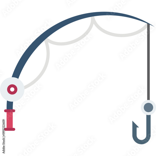 Fish Hunting Icon Flat Design, Spearfishing Symbol, Fishing Catch Illustration, Underwater Hunting Icon