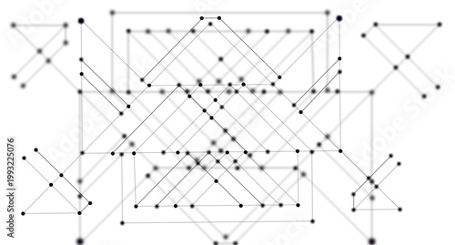 Artificial Intelligence Network Structure  complex network grid with interconnected nodes and Data Visualization Network Mesh Polygon Lines Technology Background.