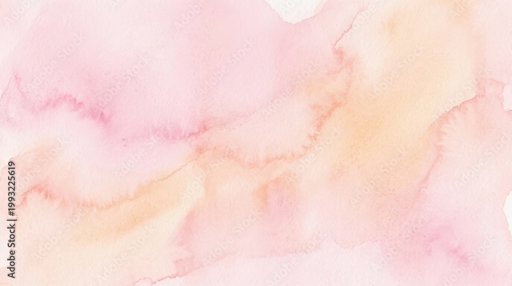 Fototapeta premium Soft pink and peach abstract watercolor background, calming pastel design for beauty and wellness branding, seamless flowing texture, airy gentle light, no logos