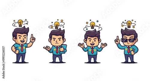 Cartoon characters generating ideas concept