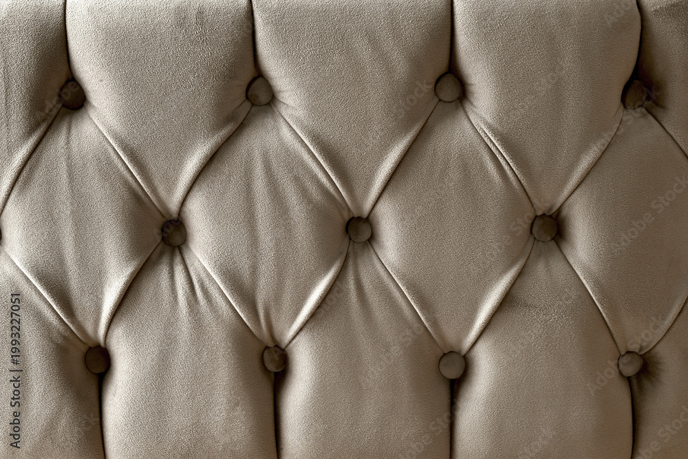Fototapeta premium Luxury Tufted Upholstery Background Buttoned Fabric Texture Elegant Sofa Headboard Pattern