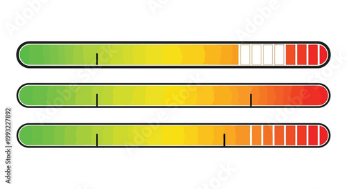 Modern vector graphic of user interface elements depicting loading and status progress.
