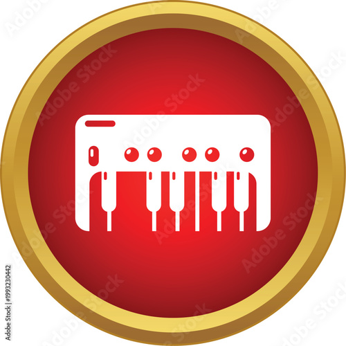 Synthesizer keyboard icon representing sound production and audio technology