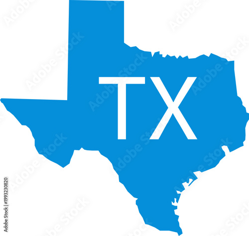 Texas State Outline TX Blue